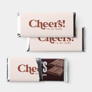 Cheers to "Any Year"   Retro Typography  Hershey Bar Favors