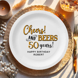 Cheers to Beers 50th Birthday Paper Plates