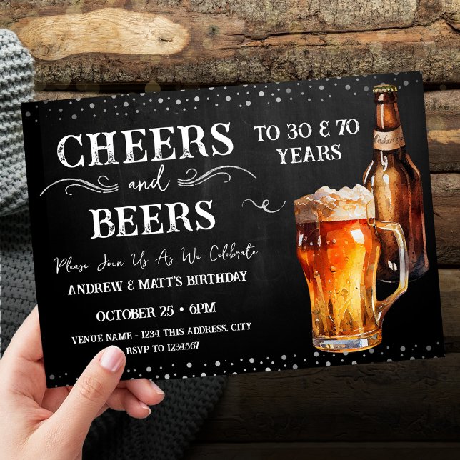 Cheers to Beers Double Birthday Invitation (Creator Uploaded)