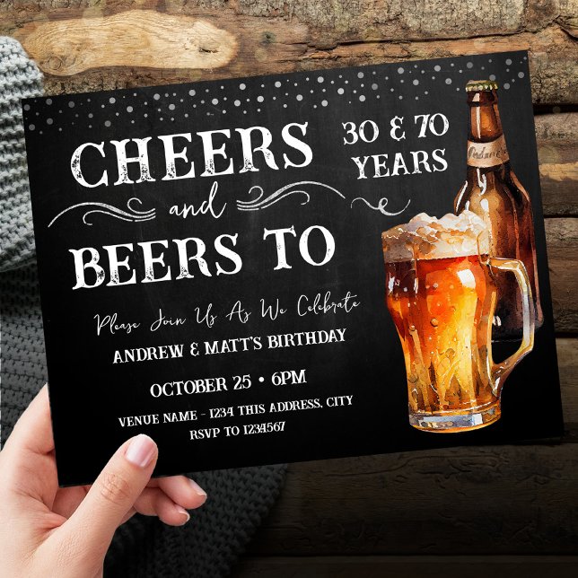 Cheers to Beers Double Birthday Postcard (Creator Uploaded)