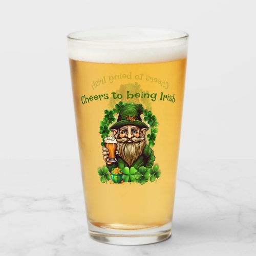 Cheers to Being Irish Drinking Glass