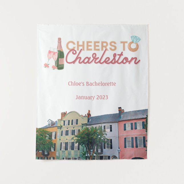 "Cheers to Charleston" Bach Party Backdrop (Front)