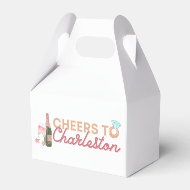 "Cheers to Charleston" Bach Party Favors Box (Front Side)