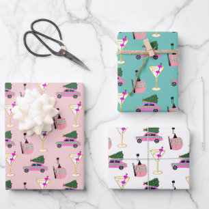 Cheers to Christmas New Year Ski Party Wrapping Paper Sheets