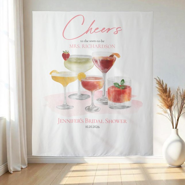 Cheers to | Cocktails Bridal Shower Backdrops (Creator Uploaded)