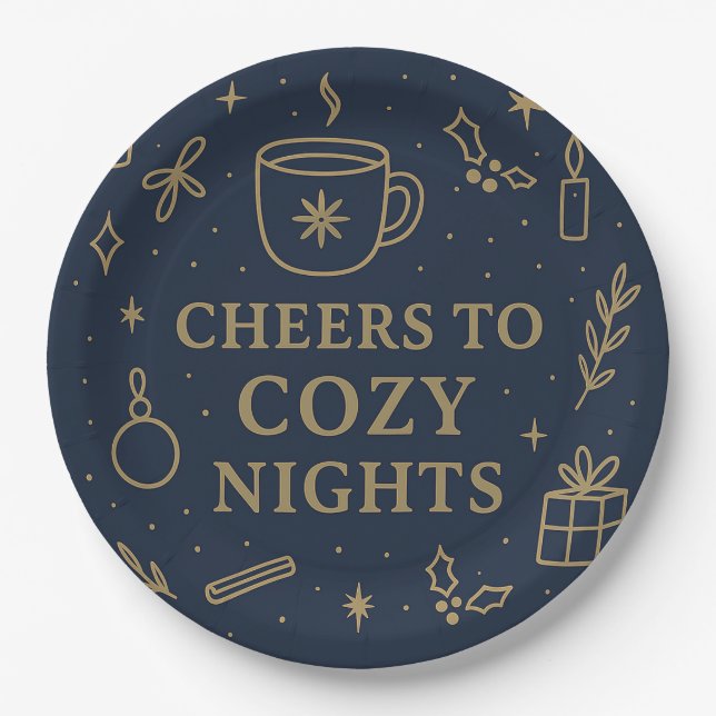 Cheers to Cozy Nights Paper Plate (Front)