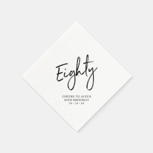 Cheers to Eighty Modern Adult 80th Birthday Party Napkins