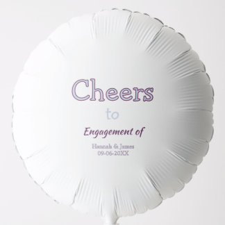 cheers to engagement of name purple pastel maron balloon