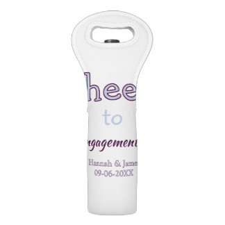cheers to engagement of name purple pastel maron wine bag