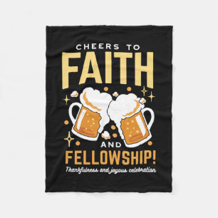 Cheers to Faith & Fellowship - Oktoberfest Fleece Blanket