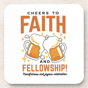 Cheers to Faith & Fellowship - Oktoberfest Tee Beverage Coaster