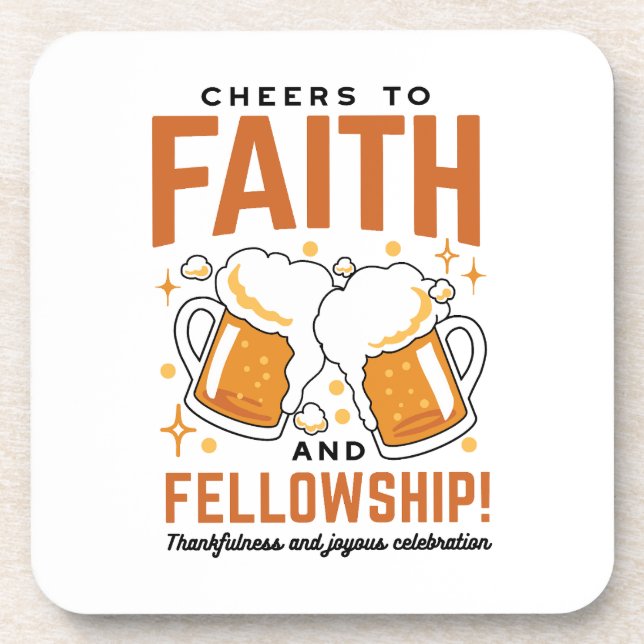 Cheers to Faith & Fellowship - Oktoberfest Tee Beverage Coaster (Front)