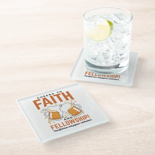 Cheers to Faith  Fellowship _ Oktoberfest Tee Glass Coaster