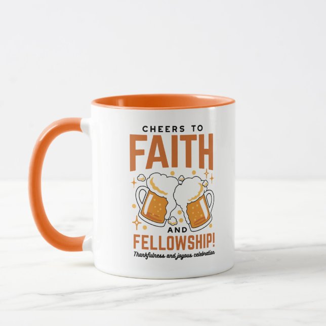 Cheers to Faith & Fellowship - Oktoberfest Tee Mug (Left)