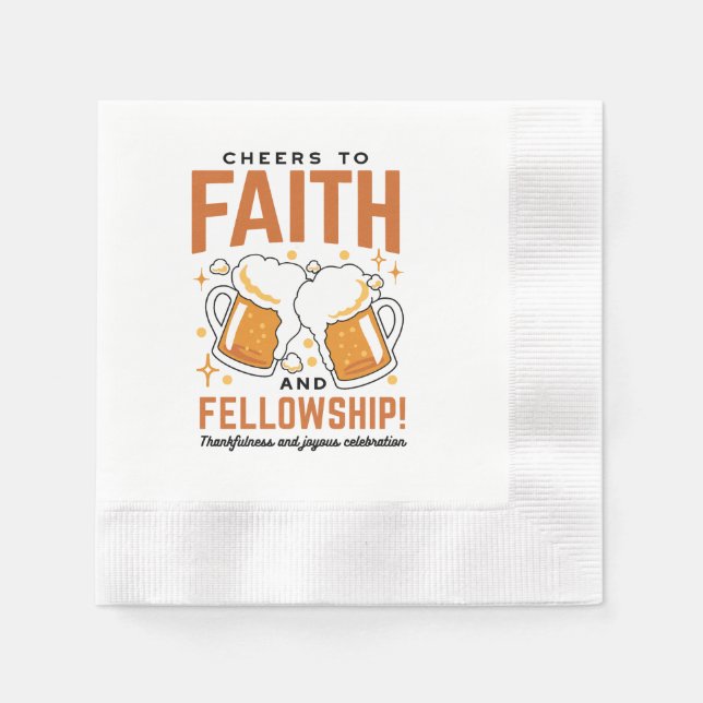 Cheers to Faith & Fellowship - Oktoberfest Tee Napkins (Front)