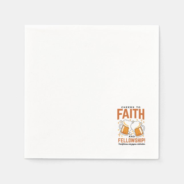 Cheers to Faith & Fellowship - Oktoberfest Tee Napkins (Front)