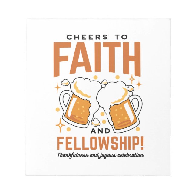 Cheers to Faith & Fellowship - Oktoberfest Tee Notepad (Front)