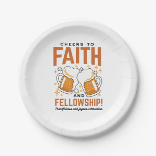 Cheers to Faith & Fellowship - Oktoberfest Tee Paper Plates