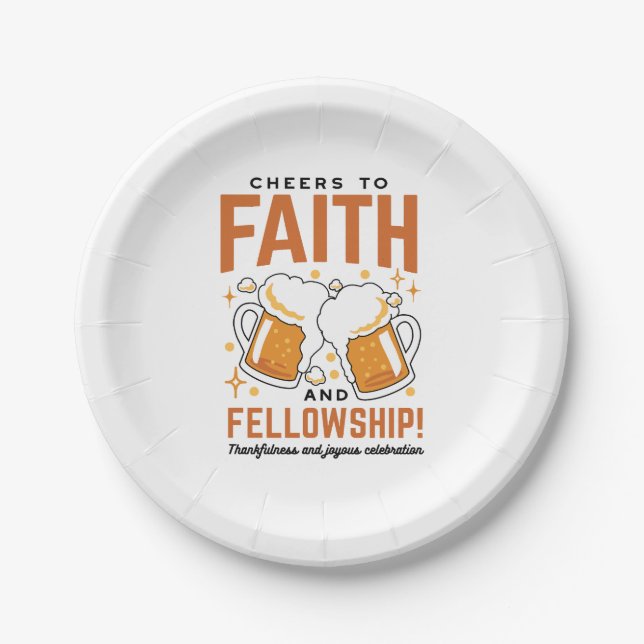 Cheers to Faith & Fellowship - Oktoberfest Tee Paper Plates (Front)