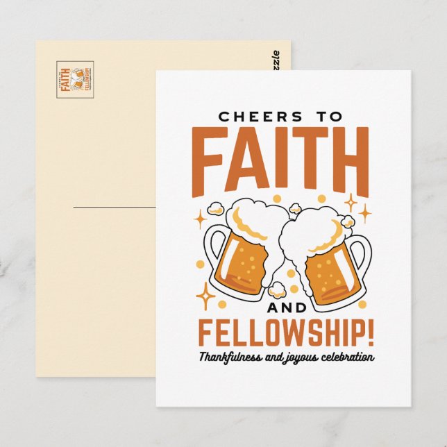 Cheers to Faith & Fellowship - Oktoberfest Tee Postcard (Front/Back)