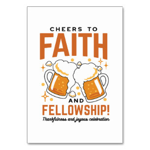 Cheers to Faith & Fellowship - Oktoberfest Tee Table Number