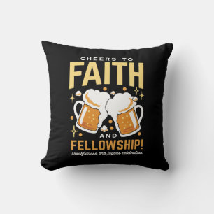 Cheers to Faith & Fellowship - Oktoberfest Throw Pillow