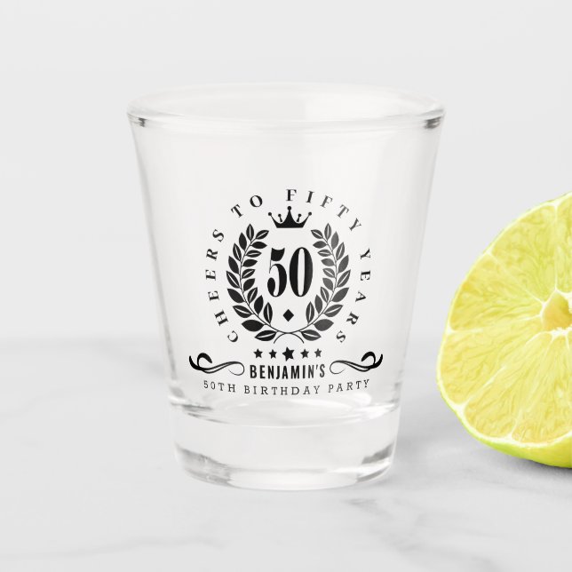 Cheers To Fifty Years Personalized 50th Birthday  Shot Glass (Front)