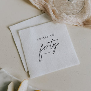 Cheers to Forty Handwritten 40th Birthday For Her Napkins