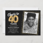 Cheers to Forty Years 30th Birthday Photo Invitation (Front)