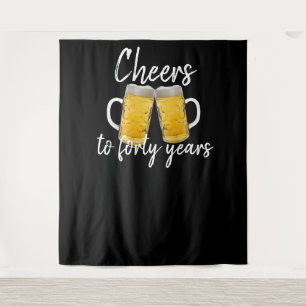 Cheers to forty years beer lover man tapestry