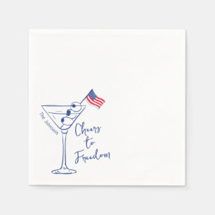 Cheers to Freedom 4th of July Martini Glass Napkins