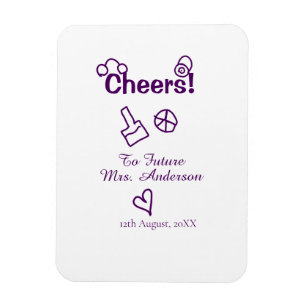 Cheers to future Mrs add bride name purple doodle Magnet