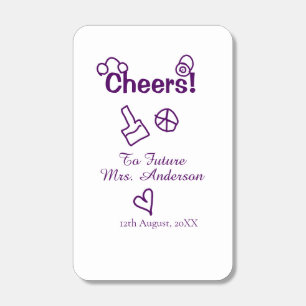 Cheers to future Mrs add bride name purple doodle Matchboxes