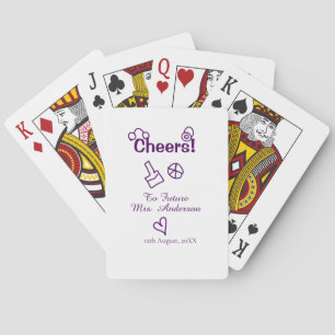 Cheers to future Mrs add bride name purple doodle Poker Cards
