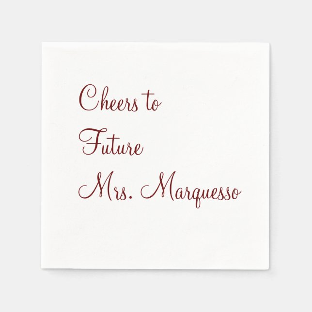 cheers to future mrs bridal shower wedding addname napkins (Front)