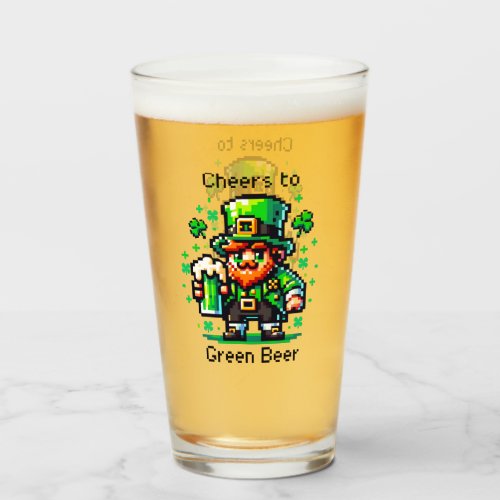 Cheers to Green Beer  St Patricks Day   Glass