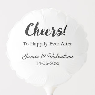 Cheers to happily ever after add couple name date balloon
