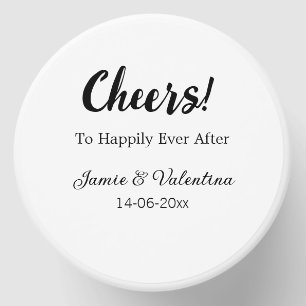 Cheers to happily ever after add couple name date mini candle favors
