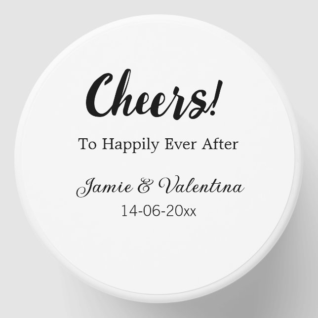 Cheers to happily ever after add couple name date  mini candle favors (Front)