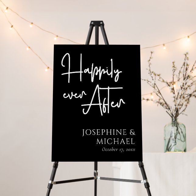 Cheers to Happily Ever After! Wedding Welcome Sign (In Situ (Stand))