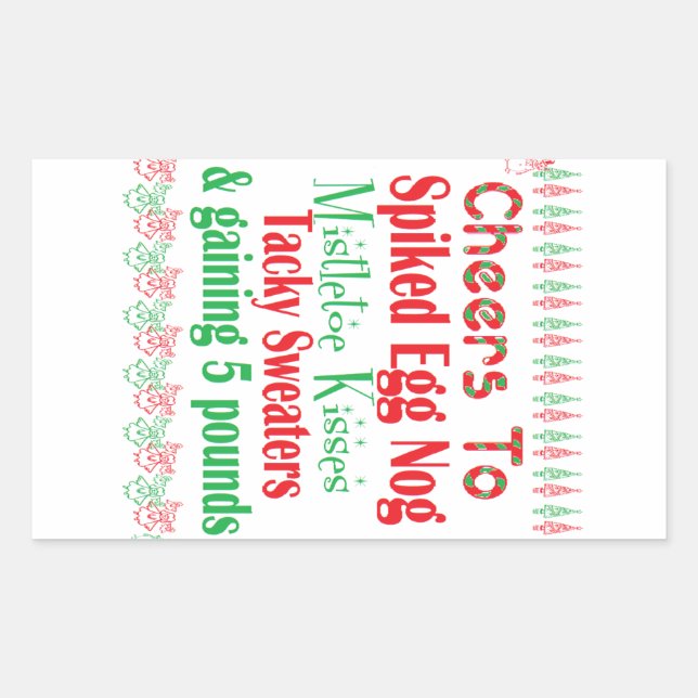 Cheers to Holiday Rectangular Sticker (Front)