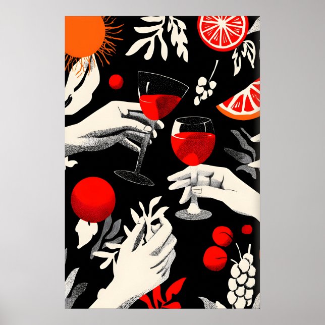 Cheers to Life Art Print Toast Scene with (Front)