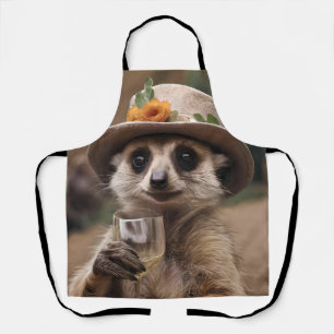 "Cheers to Life: Gran Meerkat Enjoys Glass Of Wine Apron