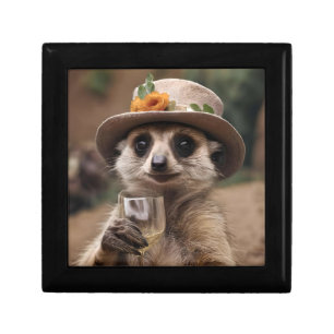 "Cheers to Life: Gran Meerkat Enjoys Glass Of Wine Gift Box