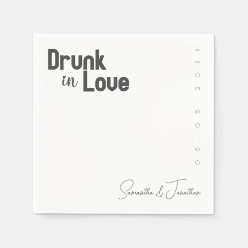 Cheers to Love and Laughter Drunk in Love Wedding Napkins