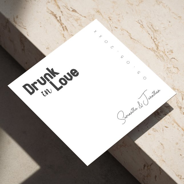 Cheers to Love and Laughter, Drunk in Love Wedding Napkins (Cheers to Love and Laughter, Drunk in Love Wedding Napkins)
