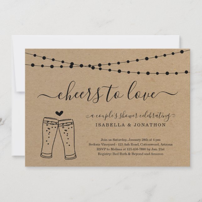 Cheers to Love Beer Invitation (Front)