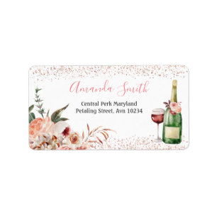 Cheers to Love Blush Pink Bridal Shower Address Label