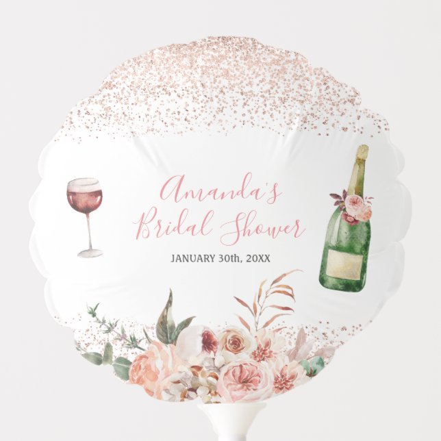 Cheers to Love Blush Pink Bridal Shower Balloon (Front)
