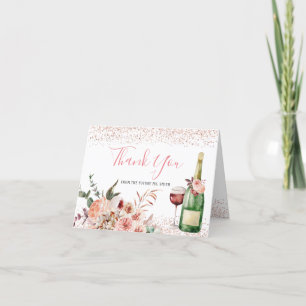 Cheers to Love Blush Pink Bridal Shower Folded Letterpress Thank You Card